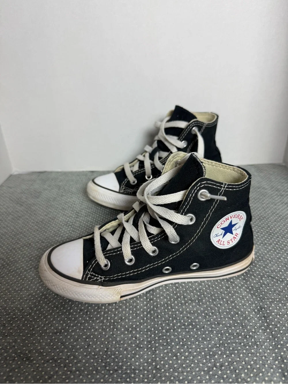 Converse Black and White High-Top Sneakers Kids size 13